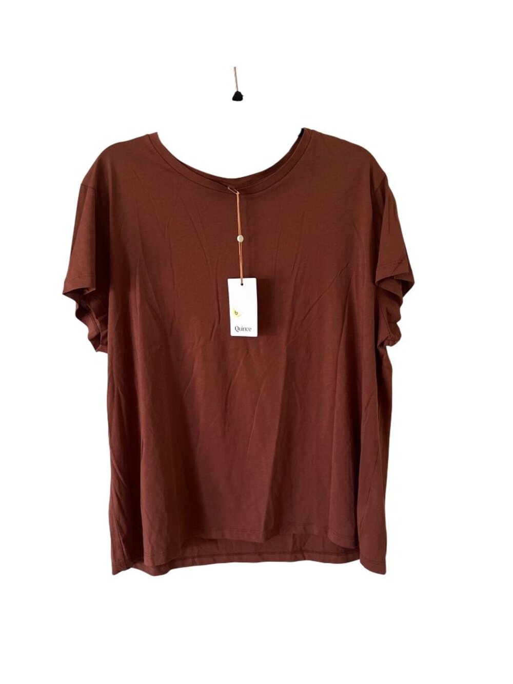 Quince Womens XL Redwood Brown Cotton Modal Crew Neck Swing Tee